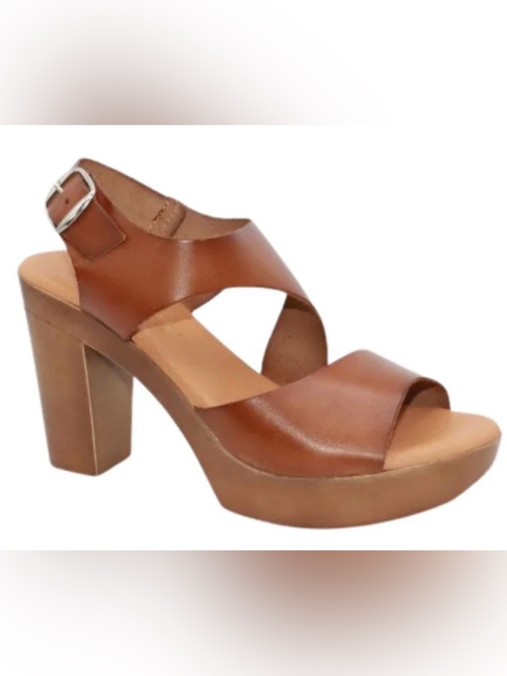Eric Michael Ginger Women’s Platform Heel Sandal with Crossover Straps. Size-9.
